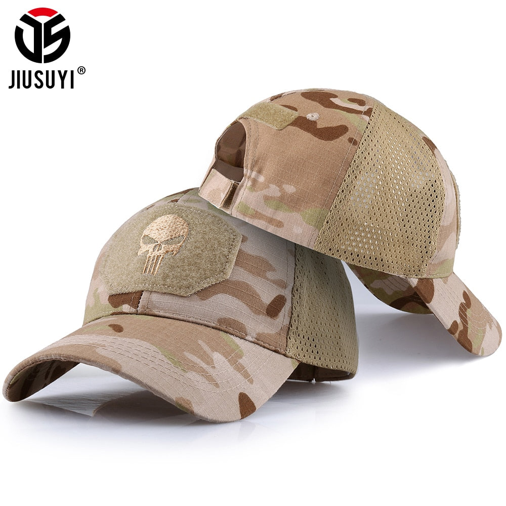Military Skull Baseball Caps Ghost Camouflage Tactical Army Combat Paintball Adjustable Cap Summer Sun Hats Men Women Fashion